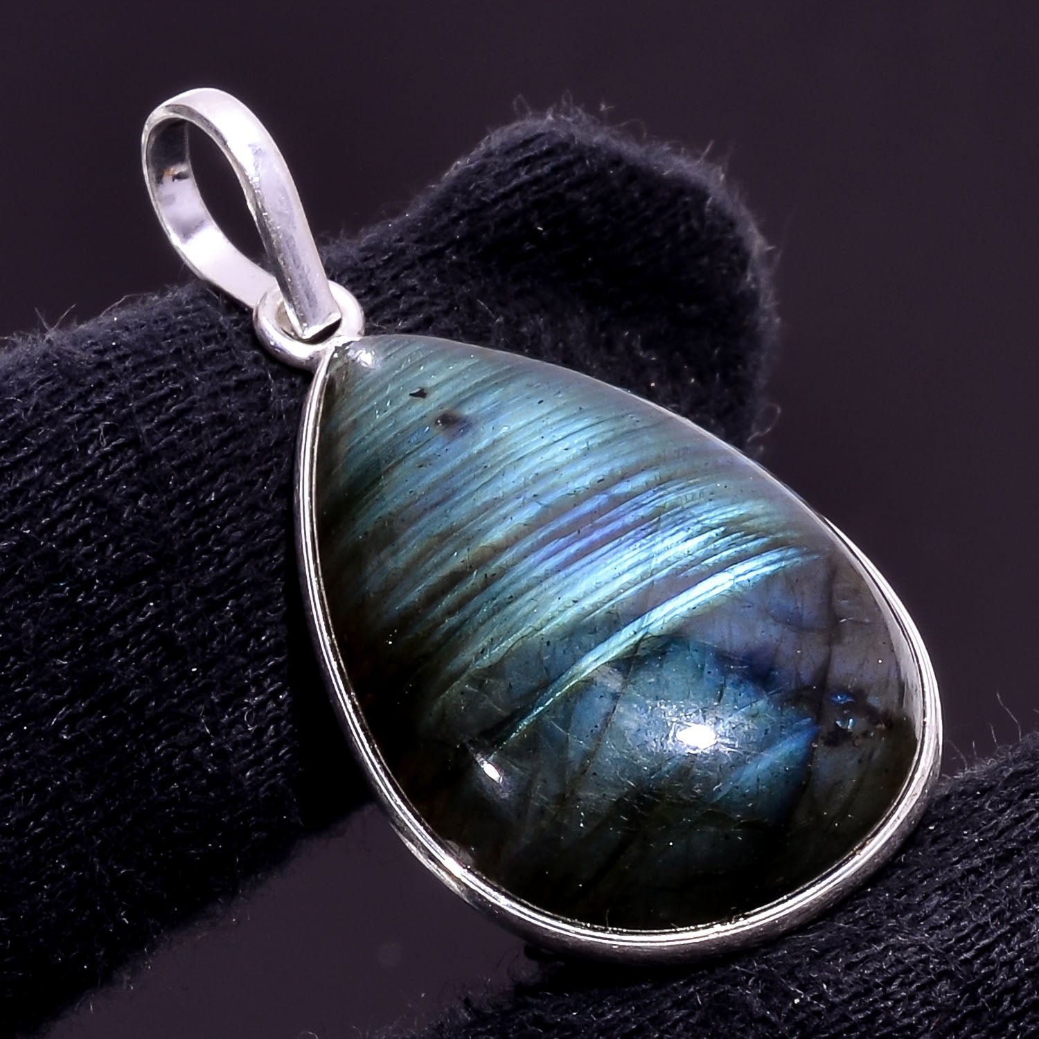 Natural Blue Labradorite Pendant Fine Gemstone Pendant 