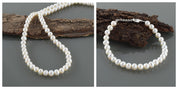 Pearl Bracelet & Necklace Set, Handmade Silver Beaded Jewelry, Healing Power Birthstone Gift