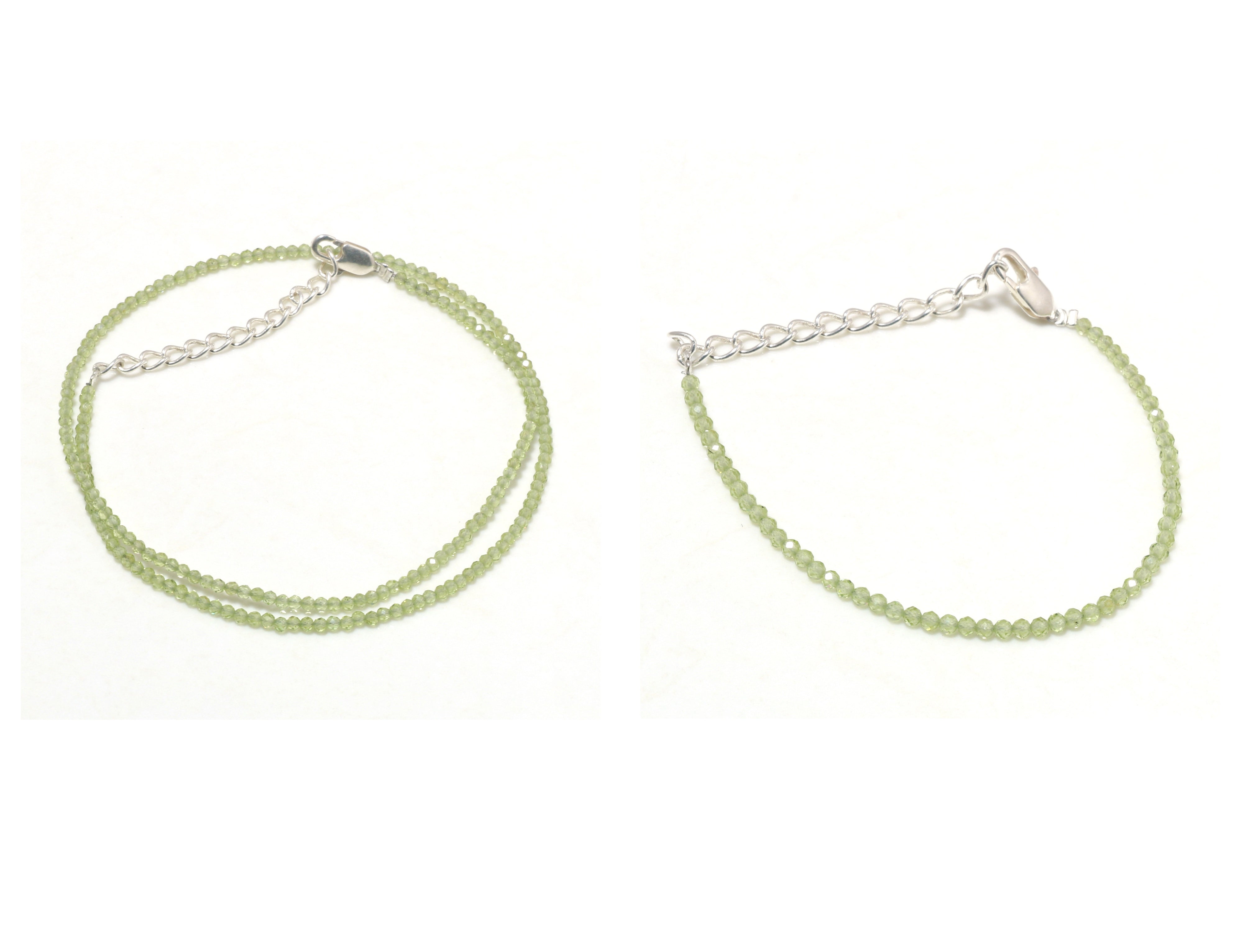 Natural Peridot Adjustable Chain Necklace & Bracelet | 925 Sterling Silver Fine Jewelry | August Birthstone Gifts